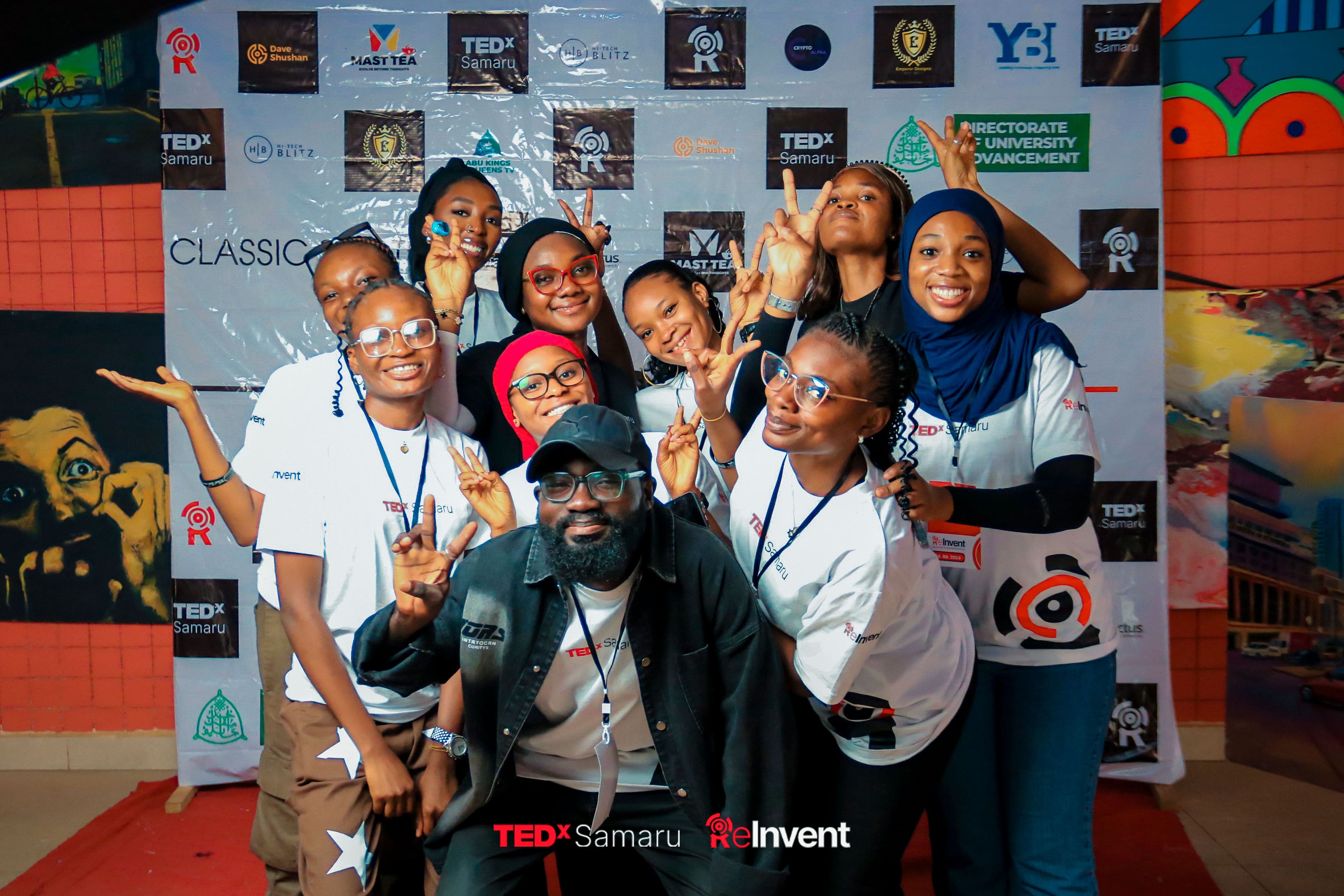TEDx Samaru attendee at a recap wall